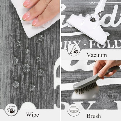 Pauwer Laundry Room Rug Runner 20"x60" Waterproof Rubber Laundry Mat Non Slip Kitchen Mats for Floor Washable Floor Mat Runner Rug for Farmhouse Mudroom Washroom Bathroom Decor