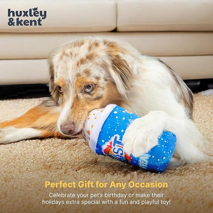 Huxley & Kent Funny Dog Toy w/Squeaker – Power Plush Squeaky Dog Toys for Small, Medium & Large Dogs – Soft Stuffed Animal for Indoor Play & Fetch - Arctic Blast Treat, Large