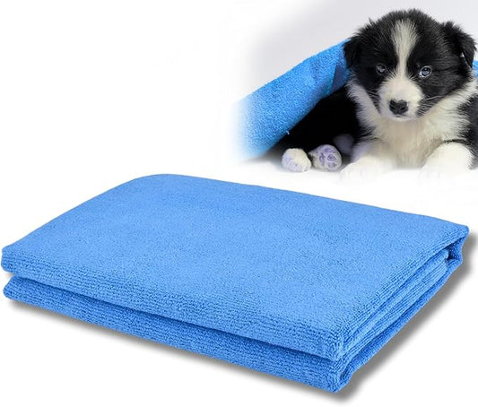 Jeffers Pet Ultra Absorbent Drying Towel for Small, Medium & Large Dogs & Cats, 40" x 30" Soft Microfiber Towel for Bath, Travel, Grooming, Crate, Car, Home Use, Machine Washable - Assorted Colors