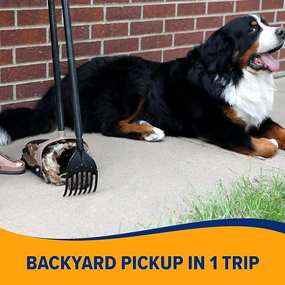 Arm & Hammer Pooper Scooper Swivel Bin & Rake Dog Poop Scooper with Petmate Heavy Duty Poop Bags 20 Count Refill Pack