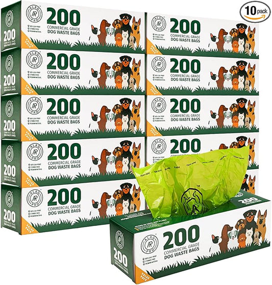 ALAGPRO® 2,000 Commercial Grade Dog Waste Station Refill Roll Bags - Fits Any Pet Waste Station - 45% Thicker than Competitor Bags - 10 Rolls of 200 Bags for Backyard, Parks & HOA's