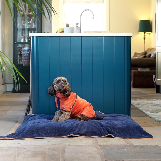 Lucky Pooch® Dog Robe - Luxurious Dog Bathrobe - Ultra Absorbent Dries Your Dogs in Minutes! Double-Layer, Super Soft Towel and Bath Robe All in One (M, Amber)