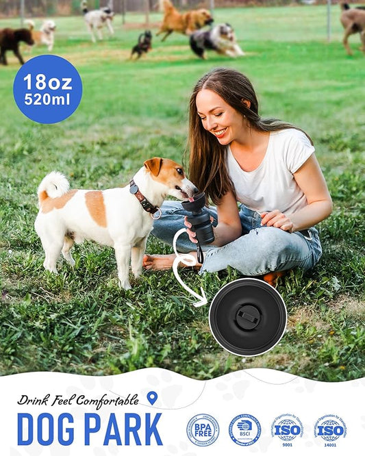 lesotc Dog Water Bottle, Portable Water Dispenser with Travel Water Bowl, Leak Proof Pet Travel Squeeze Bottle, Puppy Essentials Dog Stuff Accessories for Outdoor Walking, Hiking, Camping