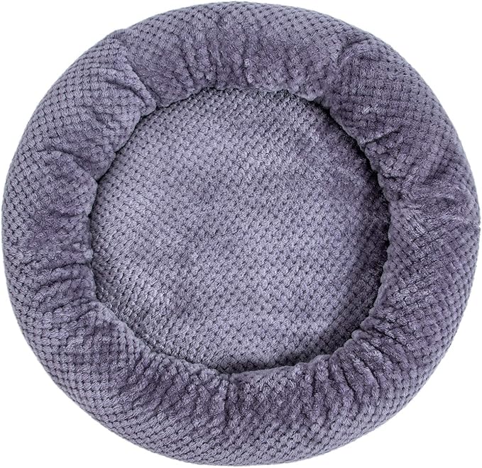 WONDER MIRACLE Fuzzy Deluxe Pet Beds, Super Plush Dog or Cat Beds Ideal for Dog Crates, Machine Wash & Dryer Friendly (24" x 24", Grape Purple)