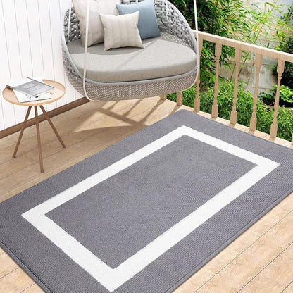 OLANLY Indoor Door Mat, 40x32, Non-Slip Absorbent Resist Dirt Entrance Mat, Washable Low-Profile Inside Entry Doormats for Entryway, Grey