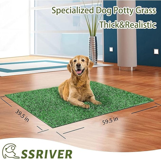 59.5 x 39.5 in Dog Grass Pad, Extra Large Artificial Grass Turf Mat, Fake Grass for Large Dog Potty Training Indoor Outdoor Balcony Patio Lawn Decoration