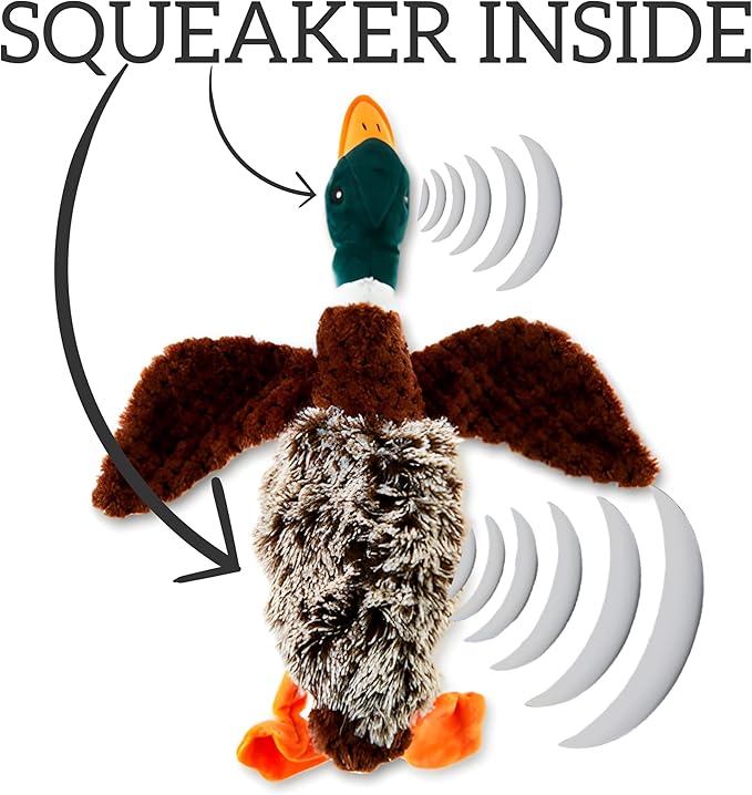 ME GUSTA SHOP Duck Dog Toy Squeak Toys | Mallard-Shaped | Shaped Pet Toys | Duck Dog Toys for Large Dogs | Mallard Dog Toy | Dog Chew Toys | Stuffed Toys Interactive Animal.