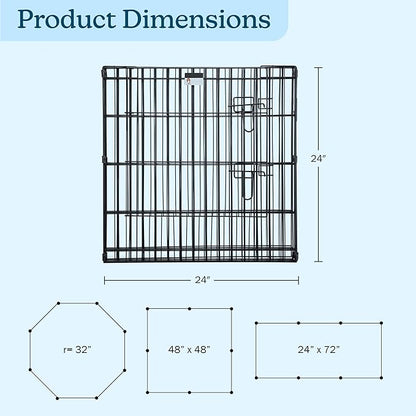 Pet Trex 24" Exercise Playpen for Dogs Eight 24" x 24" High Panels with Gate