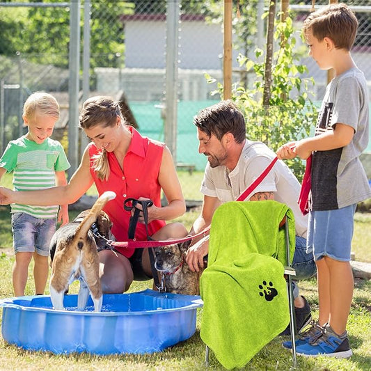Extra Large Dog Towel Super Absorbent Soft Microfiber Pet Bath Grooming Towels for Drying Dogs and Other Pets (XL-55" * 36", Green)