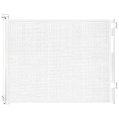Retractable Baby Gates for Doorways, Mesh Dog Gate for Stairs, Pet Gate Indoor, Extends to 55" Wide 33" Tall, Safety Toddlers Gates for Hallways, Indoor & Outdoor Use, White