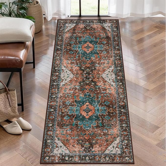 Ciicool Washable Runner Rug Non Slip, 2x5 Rug Non Shedding Pet Friendly Indoor Floor Carpet Hallway for Bathroom Kitchen Living Room Bedside