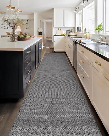 Color&Geometry Door Mat 3'x8' Runner Rug with Rubber Backing, Non Slip Washable Hallway Rug, Carpet Runners for Hallway Living Room Bedroom, Light Grey (Rolled-up NO Creases)