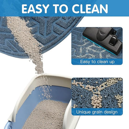 UPSKY Cat Litter Mat, Litter Trapping Mat Soft on Kitty Paws, Large Litter Box Mat 35" x 24" Scatter Control for Indoor Cats Waterproof and Extra Large Pretty Litters Carpet