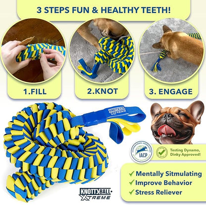 Race&Herd KnottyBall Xtreme Snuffle Ball for dogs, Interactive Dog Puzzle Toy for Dogs, Stimulating Dog Toys for Boredom, Treat Puzzle Toys for Dogs Enrichment, Snuffle Treat Dispensing Smart Dog Toys