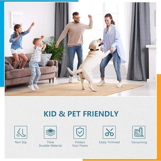 3X5 FT Non-Slip Rug Pad Gripper for Hardwood Floors, Tile, & Carpet – Anti-Slip Rug Pads to Keep Area Rugs Secure and in Place, Protects Floors, Prevents Slipping and Sliding