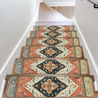 OJIA Extra Non-Slip Carpet Stair Treads for Wooden Steps Set of 4, 30"X8" Rubber Indoor Stair Runner Slip Resistant Stair Rugs Safety Mats for Dogs, Kids & Elders, Stairway Grip Step Treads