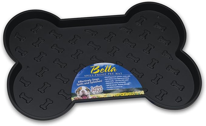 Loving Pets Bella Spill-Proof Pet Mat for Dogs, Small, Black