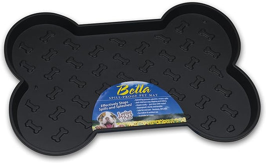 Loving Pets Bella Spill-Proof Pet Mat for Dogs, Large, Black