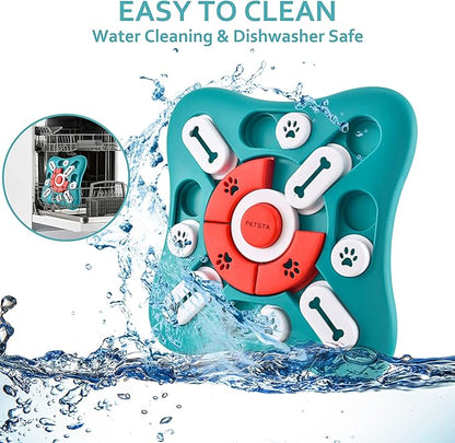 PETSTA Dog Puzzle Toys, Treat Dispensing Dog Enrichment Toys for IQ Training and Brain Stimulation, Interactive Mentally Stimulating Toys as Gifts for Puppies, Cats, Dogs