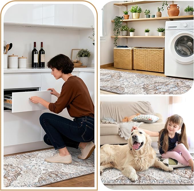 Ileading Anti Fatigue Kitchen Rugs Sets of 2 Cushioned Kitchen Mats for Floor Waterproof Kitchen Mat Set Non Slip Comfort Standing Mat for Kitchen, Office, Sink, Laundry