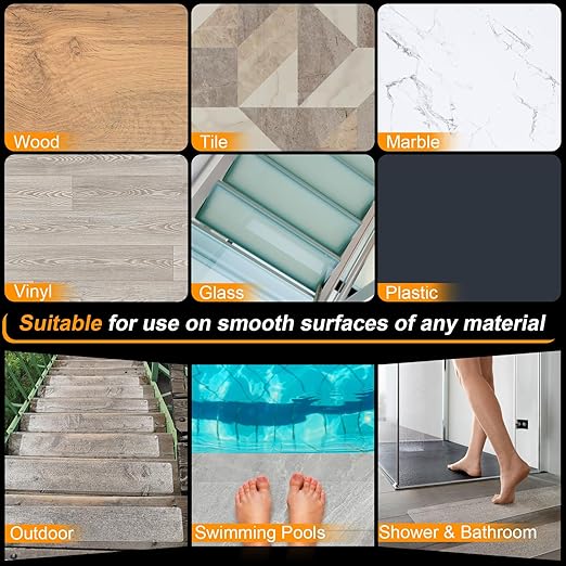 Clear Non Slip Stair Treads for Wooden Steps Indoor 5 Pack 4" x 40" Pre-Cut Anti Slip Stair Strips for Wood Stairs, Grip Tape Transparent Step Tread Grips for Dogs Kids and Pets, Waterproof