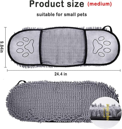 Quick Dry pet Dog Towels,Ultra Absorbent Microfiber, Suitable Dog and cat Bath Towel, Comfortable Hand Pockets, Indoor Outdoor Use,Durable Material,Machine Washable (24.4 * 9.8in)