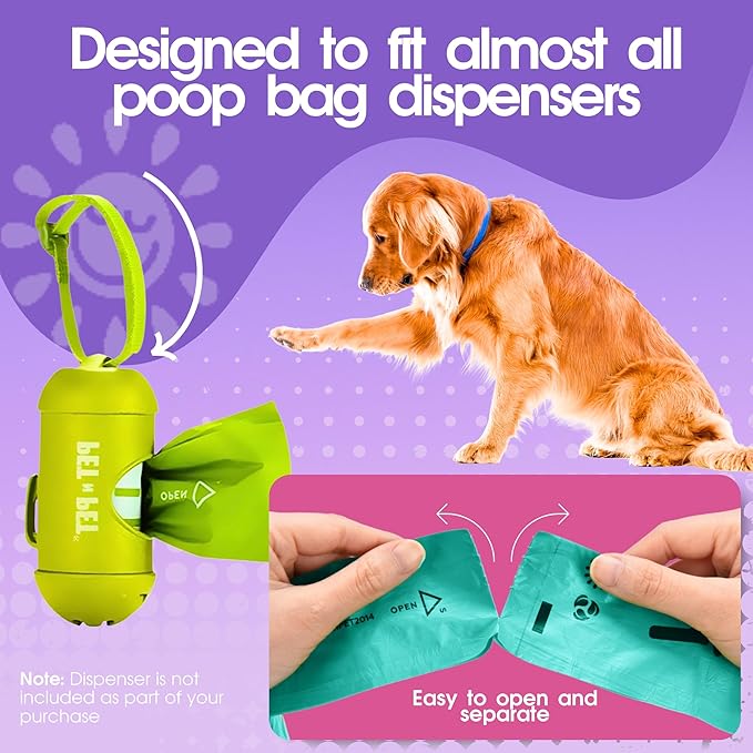 Pet N Pet 270 Counts Lavender Scented, Colorful Poop Bags for Dogs, 41% Plant Based & 59% PE Dog Poop Bags Rolls, Extra Thick Dog Waste Bag, Doggy Bag