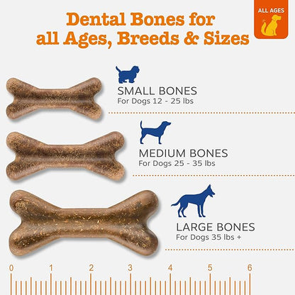 Zesty Paws Dental Bones - Fights Tartar & Plaque - Gum, Teeth & Bone Health - Cinnamon for Dog Breath - Immune, Joint, Gut, Skin & Coat Support - Omega 3 EPA & DHA and Calcium - Small Dogs - 28 ct