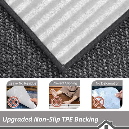 BEQHAUSE Stair Treads for Wooden Steps 28inX9in, Carpet Stair Treads Non Slip Indoor, Machine Washable Stair Runners for Kids Elders and Pets, Carpet for Stair Rugs Mat, TPE Backing, 15pcs, Charcoal