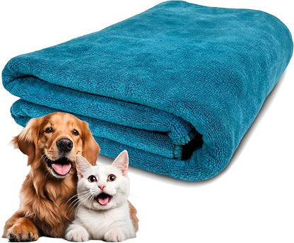 Extra Large Dog Towel Soft Absorbent Bath Pet Towels for Drying Dogs, Elastic Terry Microfiber Soft Towel, Machine Washable, Quick Dry, Multipurpose (L, XL, 2XL) (Green, 2XL)
