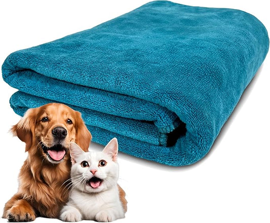 Extra Large Dog Towel Soft Absorbent Bath Pet Towels for Drying Dogs, Elastic Terry Microfiber Soft Towel, Machine Washable, Quick Dry, Multipurpose (L, XL, 2XL) (Green, 2XL)