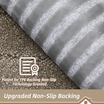 BEQHAUSE Edging Stair Treads for Wooden Steps 9" x 28", Non Slip Carpet Stair Treads Indoor Stair Runners, Soft Stair Rugs, Machine Washable, 100% Polyester, TPE Backing, 4pcs, Beige
