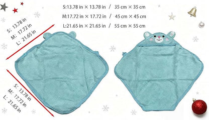 Dog Hooded Bathrobe Towel, Fast Drying Bath Towel Absorbent Warm Blanket Blue L