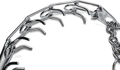 Herm Sprenger Prong Dog Training Collar, 22in x 3.0mm (Neck Size up to 18in) Medium, Ultra-Plus Chrome Plated Steel Pet Pinch Anti Pull Collar for Dogs Made in Germany