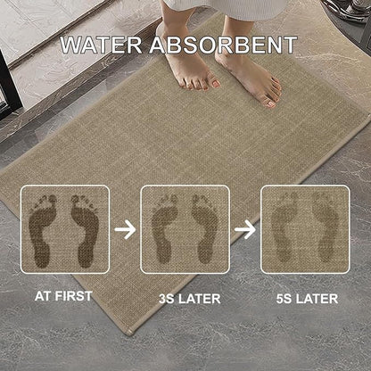 Ultra Thin Indoor Door Mat, Non-Slip Natural Rubber Backing Inside Doormat, Washable, Low-Profile Entrayway Mats, Durable Dirt Trapper for Various Entrance, 29''X17'', Brown