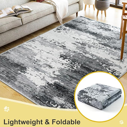 COMSLE Door Mat Soft Absorbent Indoor Front Entryway Rug Machine Washable Entrance Mats for Muddy Paws Non Slip Throw Rugs 24" x 48" Doormat for Inside Foyer Bedroom - Gray