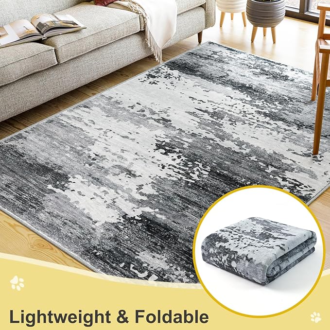 COMSLE Door Mat Soft Absorbent Indoor Front Entryway Rug Machine Washable Entrance Mats for Muddy Paws Non Slip Throw Rugs 20" x 32" Doormat for Inside Foyer Bedroom - Gray