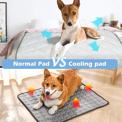 Dog Cooling Mat, Cat Self Cool Ice Pads,Lightweight Pet Pad Blanket Bed Cover,Puppies Summer Cool Tech Fabric,Washable Dog Sleeping Mat for Home & Outdoor,Keep Cooling for Pets