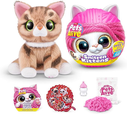 Pets Alive Smitten Kittens Surprise (Tabby Cat Ginger) by ZURU Nurture Play Soft Toy Unboxing Adopt Interactive 10 Sounds