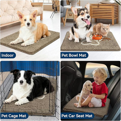 Bcoimo Super Absorbent Dog Door Mat, 36"*24" Anti Slip Mat for Muddy Paws, Pet Rugs for Dirty Paws Washable That Absorbs Moisture and Dirt, for Dog Cage and Pet Resting Carpet