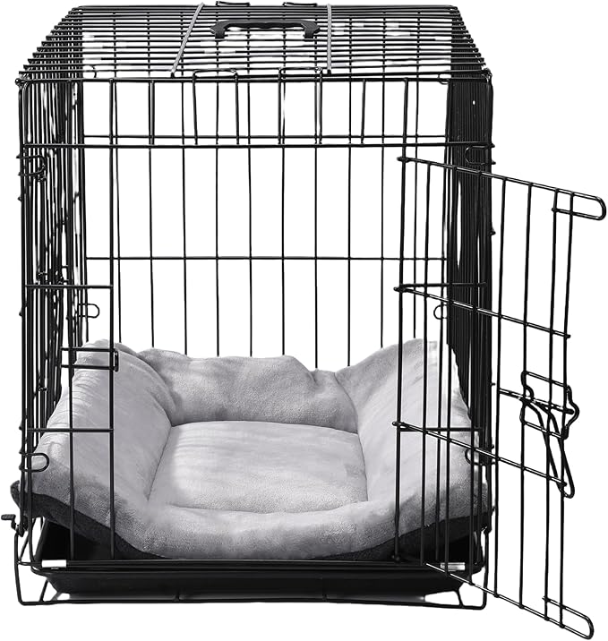 Dog Bed Plush Dog Crate Pad 24" x 18" Kennel Pad Machine Washable Entire Cat Crate Beds Double Sided Pet Cushion