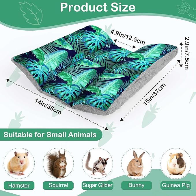 Rabbit Bed 15"X14"Thickened and Soft Bunny Bed Washable Cuddle Cushion Plush Mat Double-Sided Plush Small Pet Flop Mat Cotton Pillow for Rabbit