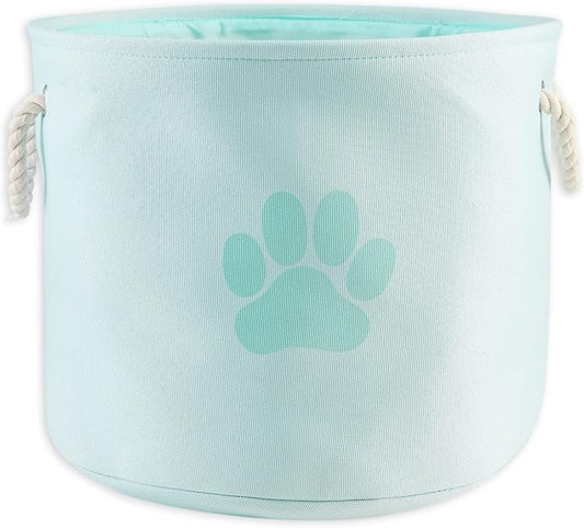 Bone Dry Pet Storage Collection Collapsible Bin, Medium Round, Aqua