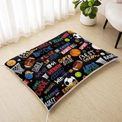 Dog Cat Bed Mat Ultra Soft Fluffy Pet Bed Washable Fashion Dog Crate Beds Comfy Comfy Pet Sleeping Pad Suitable for Pet Raised Bed(42"x32",Ball Game)