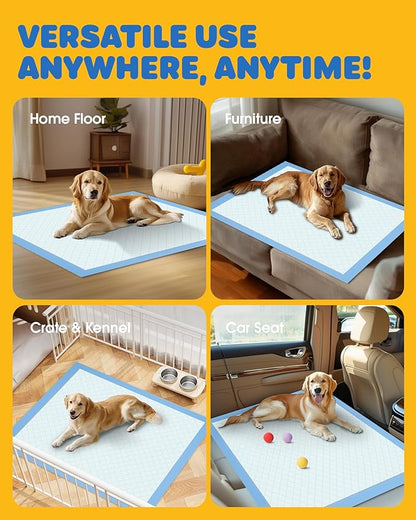 50-Pack Extra Large Pee Pads - 34" x 28" Puppy Pads for Dogs with 6-Layer Leakproof Protection, Disposable and Quick-Dry Dog Pads with High Absorbency for Easy Potty Training