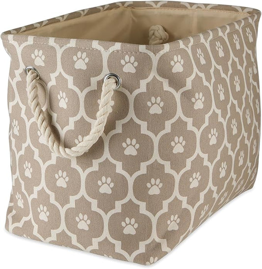 Bone Dry 6192 Pet Storage Collection Lattice Paw Print, Medium Rectangle, Stone