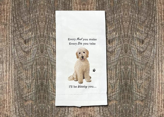 E&S Pets 711-134 Goldendoodle Kitchen Towel, Off-white