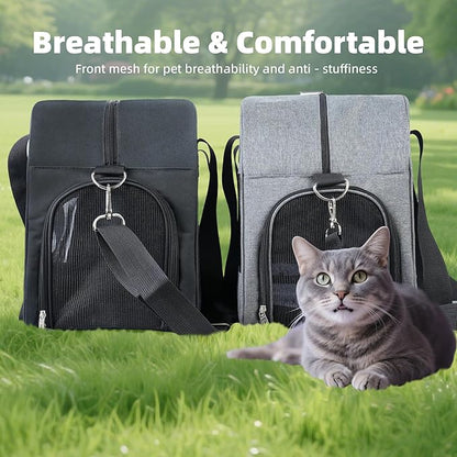 Cat Carrier for Small Cats Dogs, Soft-Sided Pet Carrier for Cats Puppies Small Pets, Lightweight Comfortable Travel Cat Dog Carrier (Black)