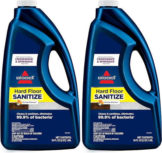 Bissell Hard Floor Sanitize Formula,25041,64 Fl Oz CrossWave & Spinwave,Use on Sealed Hard Floors,Orange Bloosom,(Pack of 2)
