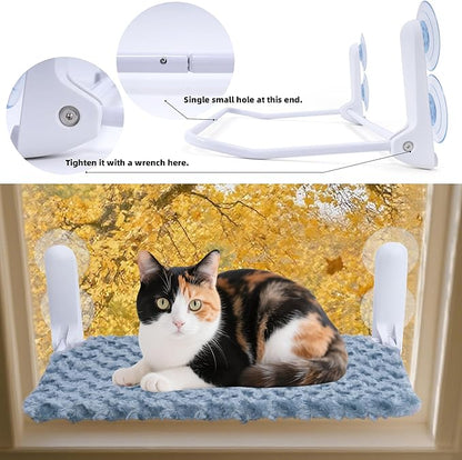 YUNIQUE Cat Window Perch, Upturned Edge Bracket, Portable Wall Hammock for Indoor Cat, Green